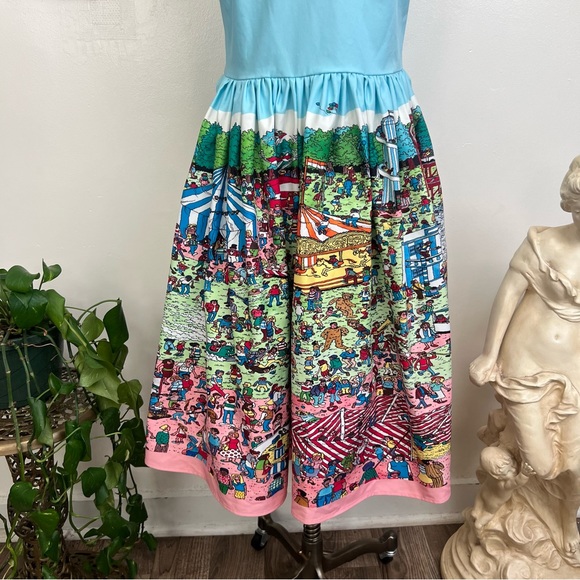 Modcloth Unique Vintage Where's Waldo Fairground Summer Darcy Swing Dress Large - Picture 9 of 13